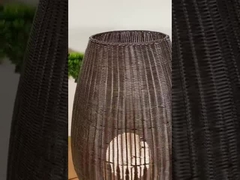 आउटडोर रतन तिपाई फर्श लैंप एलईडी ब्लैक स्टैंडिंग लाइट होटल आधुनिक सजावट