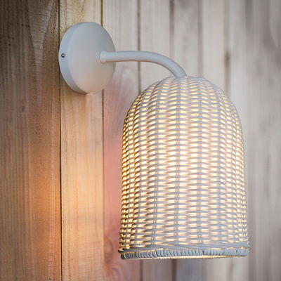 हाथ बुनाई रतन दीवार रोशनी Sconce आउटडोर के लिए जलरोधक गोल आकार