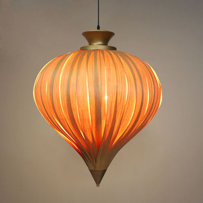 लकड़ी के लटकन रोशनी - लटकन फ्लैटर - एलईडी रचनात्मक लकड़ी के लालटेन