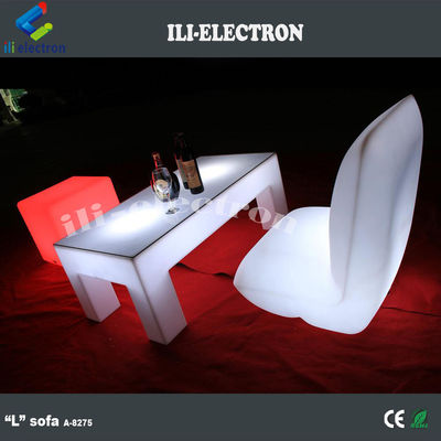 लक्जरी प्लास्टिक एलईडी एल आकार सोफा कुर्सी