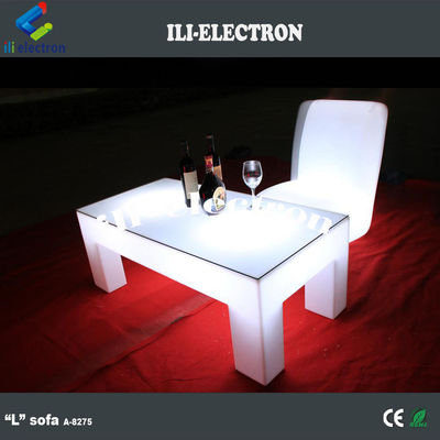 लक्जरी प्लास्टिक एलईडी एल आकार सोफा कुर्सी